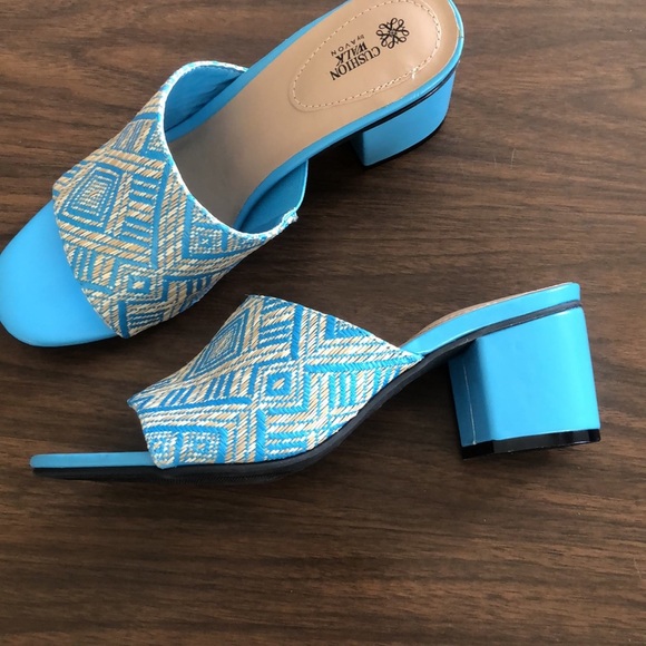 Avon Cushion Walk Woven Slide with Block Heel 8 - Picture 5 of 8